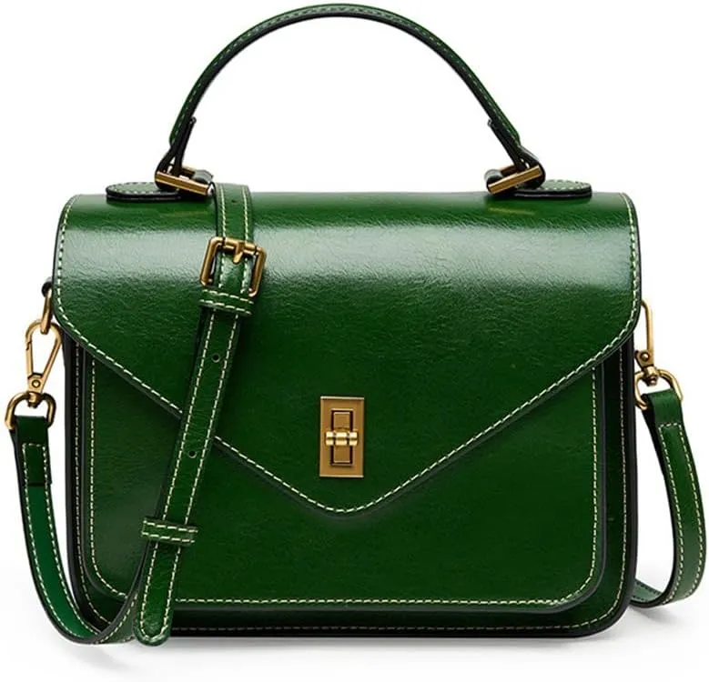 JSEIAJB Bag Wrapping Plant Tanned Leather Temperament Female Bag Hand Bill of Lading Shoulder Cross-body Postman