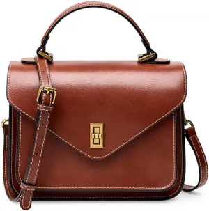 JSEIAJB Bag Wrapping Plant Tanned Leather Temperament Female Bag Hand Bill of Lading Shoulder Cross-body Postman