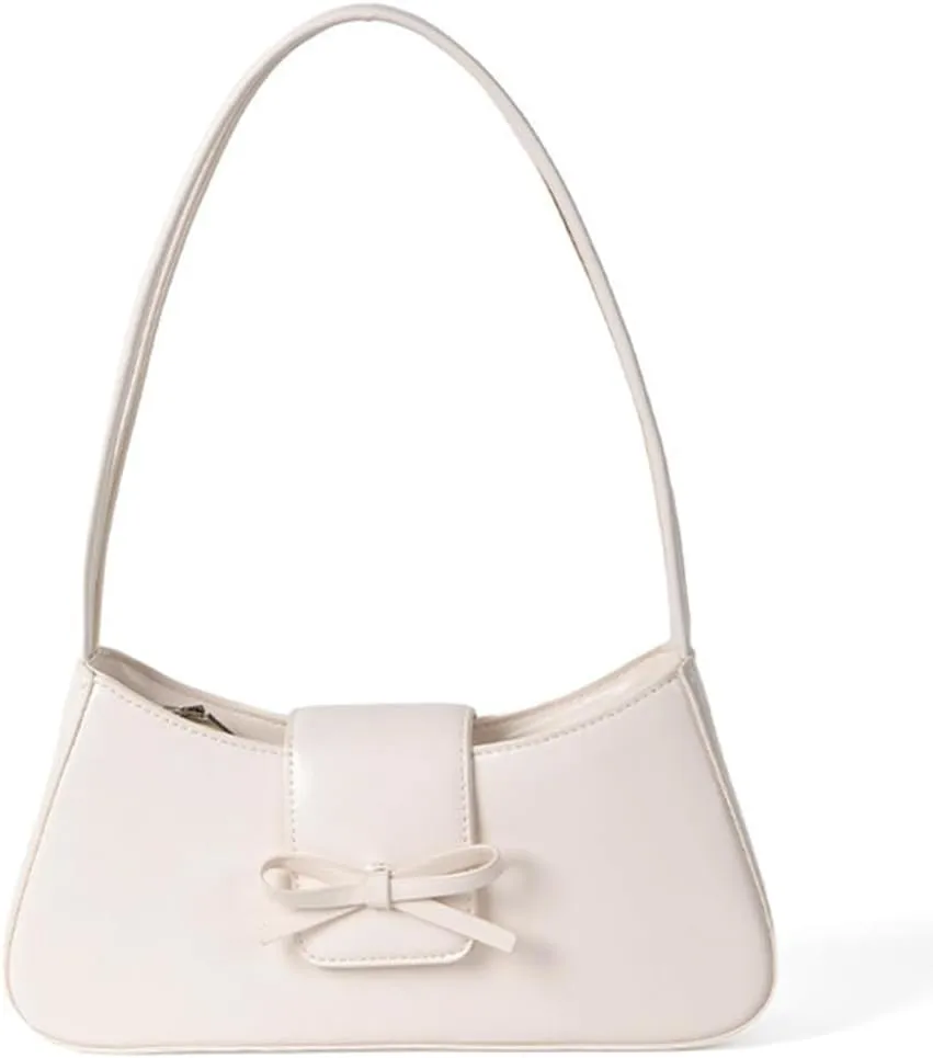 Juoxeepy Small Shoulder Bag - Cute Bow Purse for Women - Trendy Y2K Clutch Handbag