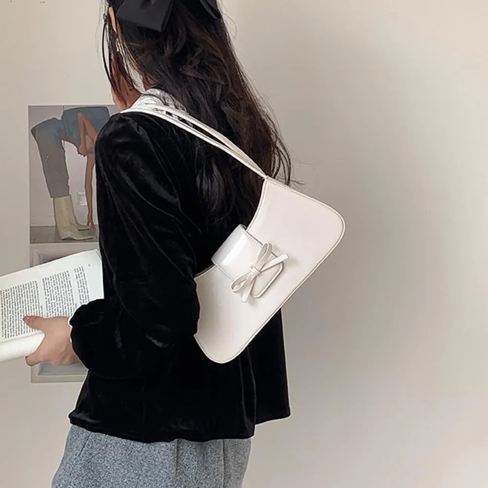 Juoxeepy Small Shoulder Bag - Cute Bow Purse for Women - Trendy Y2K Clutch Handbag