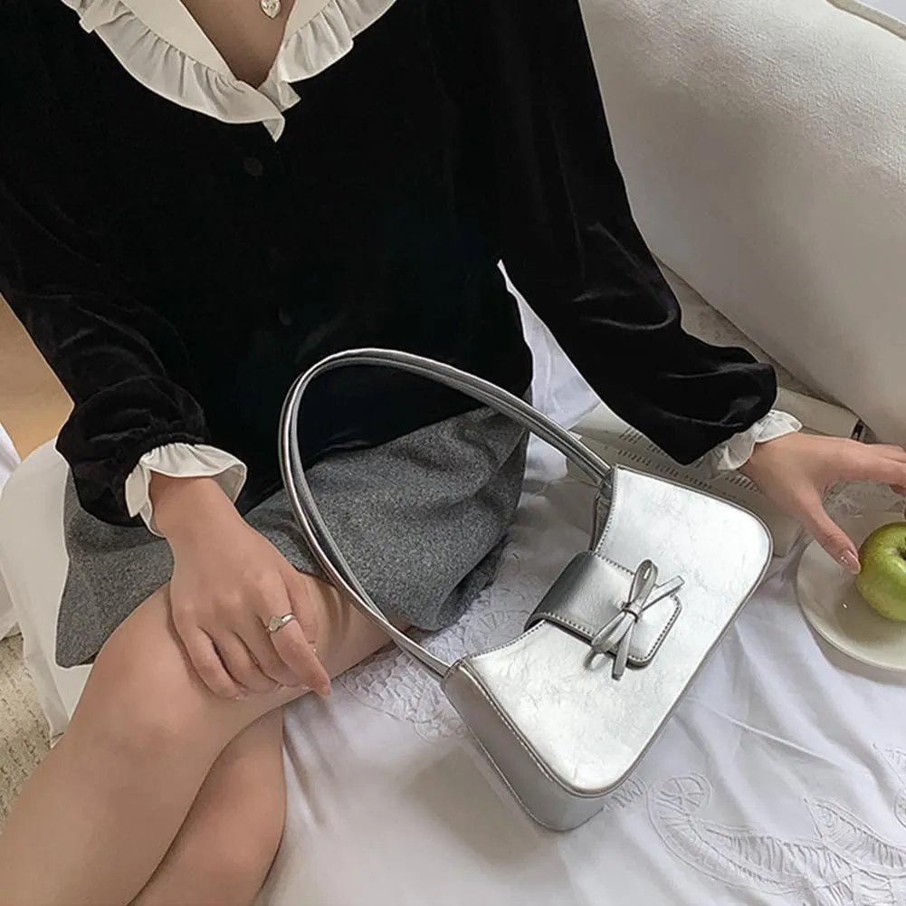 Juoxeepy Small Shoulder Bag - Cute Bow Purse for Women - Trendy Y2K Clutch Handbag