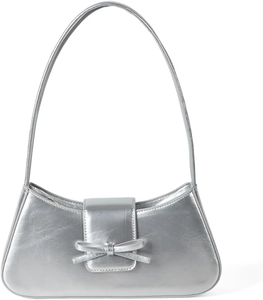 Juoxeepy Small Shoulder Bag - Cute Bow Purse for Women - Trendy Y2K Clutch Handbag