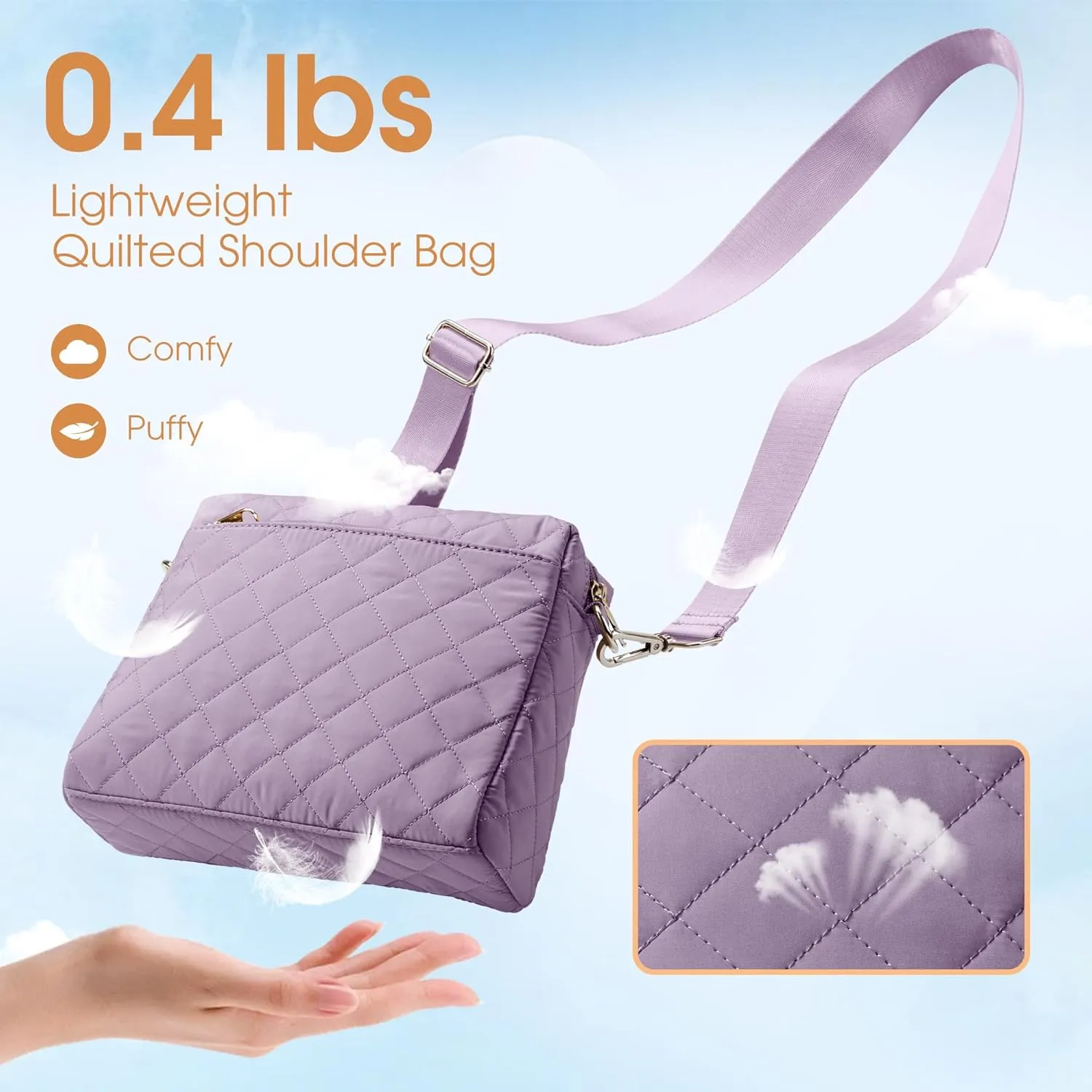 KALIDI Small Women's Crossbody Handbags Quilted Crossbody Bags for Women Ladies Lightweight Puffer Shoulder Purse