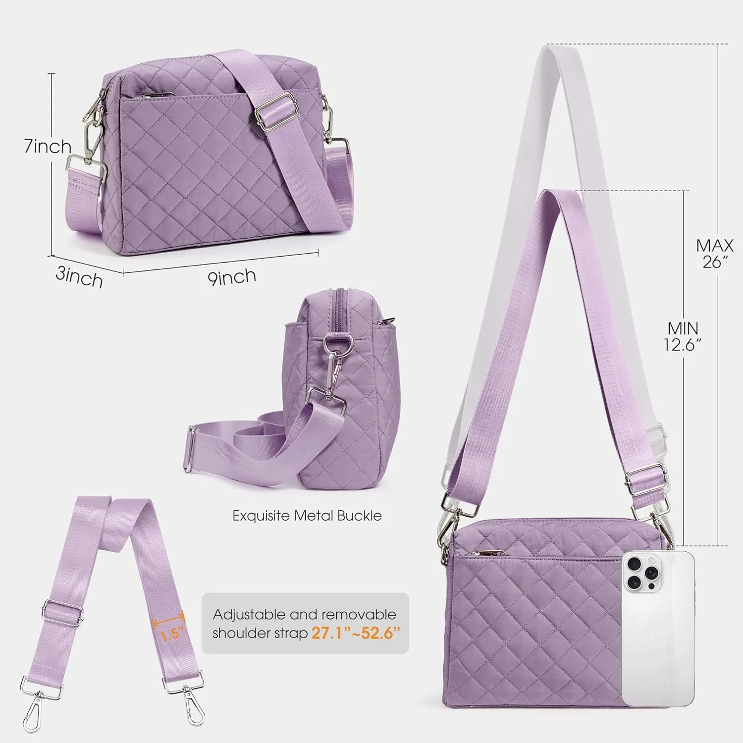 KALIDI Small Women's Crossbody Handbags Quilted Crossbody Bags for Women Ladies Lightweight Puffer Shoulder Purse