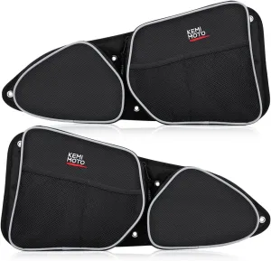 KEMIMOTO Door Bags Compatible with RZR, 2PCS Side Door Bags with Knee Protection Compatible with Polaris RZR XP 1000, Turbo, Turbo S, S 900 2014 2015 2016 2017 2018