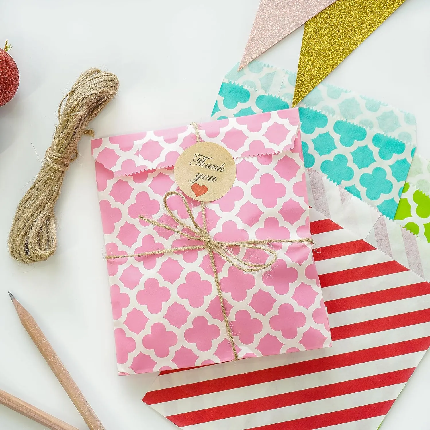 KEYYOOMY 200 Navy Blue Candy Buffet Bags - Small Polka Dot Paper Treat Bags for Wedding & Birthday Party (5x7 inch)
