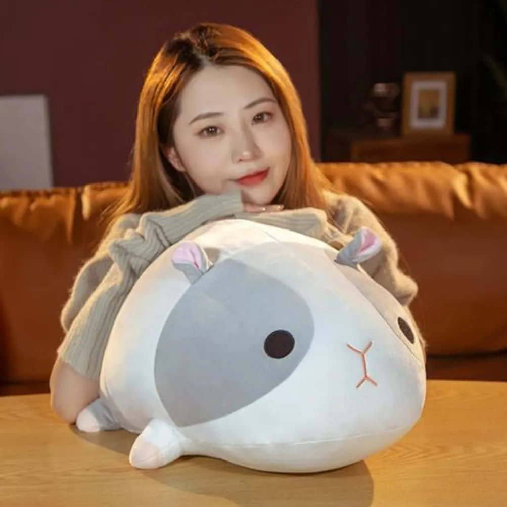 Kisangel Stuffed Guinea Pig Pillow Realistic Plush Hamster Toy Lovely Decorative Doll for Boys and Girls Cozy Bed Throw Pillow Home Accent for Special Events