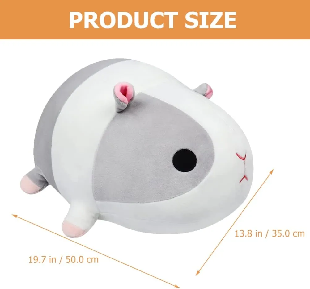 Kisangel Stuffed Guinea Pig Pillow Realistic Plush Hamster Toy Lovely Decorative Doll for Boys and Girls Cozy Bed Throw Pillow Home Accent for Special Events