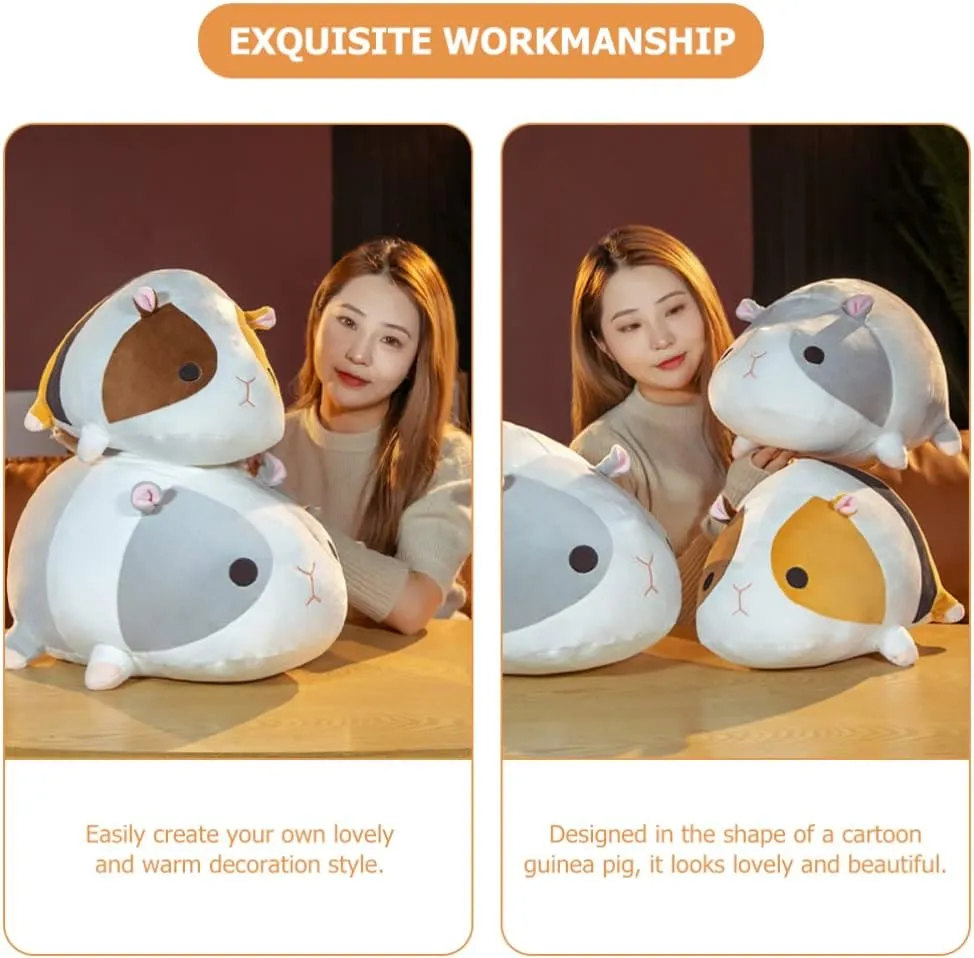 Kisangel Stuffed Guinea Pig Pillow Realistic Plush Hamster Toy Lovely Decorative Doll for Boys and Girls Cozy Bed Throw Pillow Home Accent for Special Events