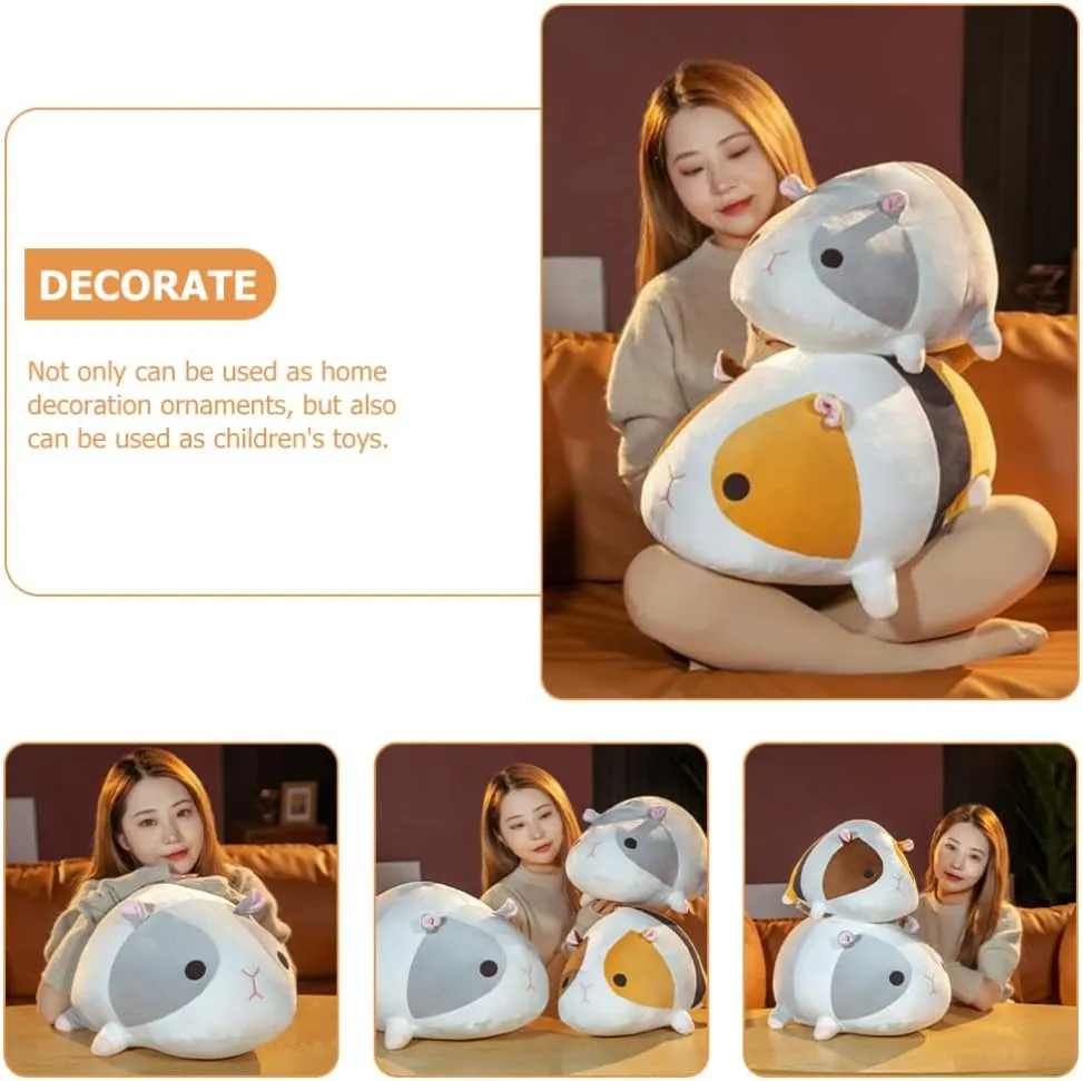 Kisangel Stuffed Guinea Pig Pillow Realistic Plush Hamster Toy Lovely Decorative Doll for Boys and Girls Cozy Bed Throw Pillow Home Accent for Special Events