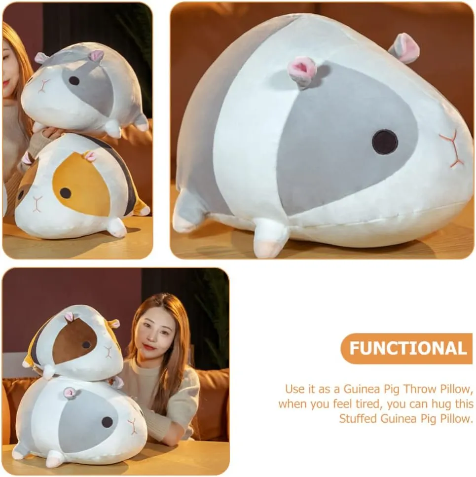 Kisangel Stuffed Guinea Pig Pillow Realistic Plush Hamster Toy Lovely Decorative Doll for Boys and Girls Cozy Bed Throw Pillow Home Accent for Special Events