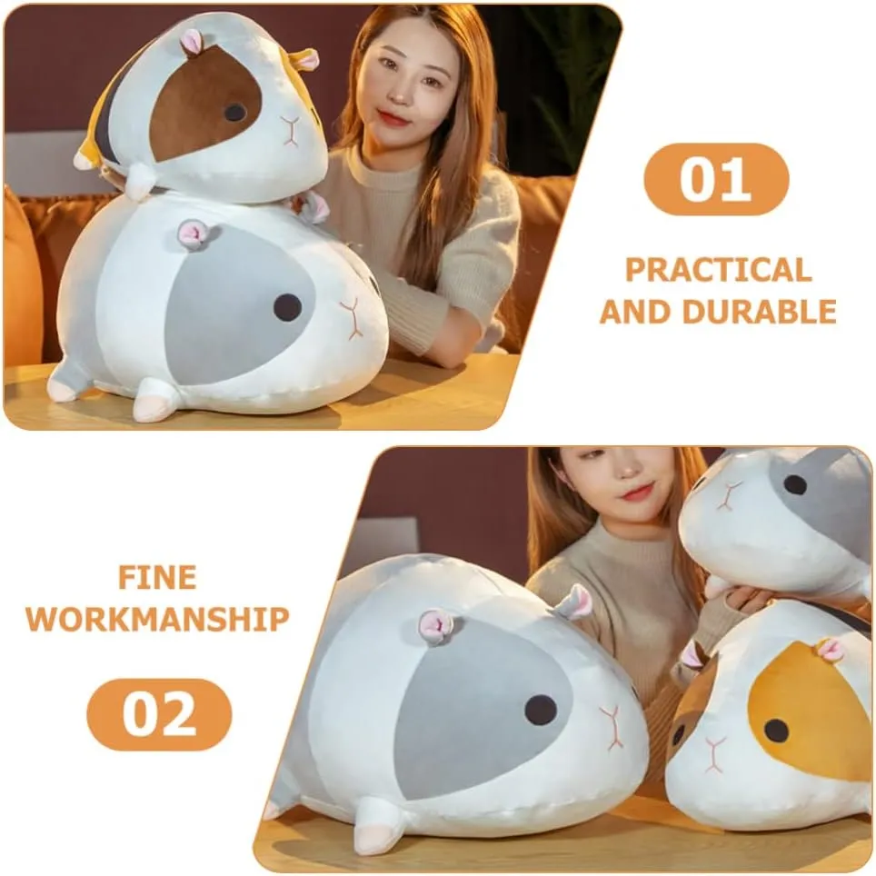 Kisangel Stuffed Guinea Pig Pillow Realistic Plush Hamster Toy Lovely Decorative Doll for Boys and Girls Cozy Bed Throw Pillow Home Accent for Special Events
