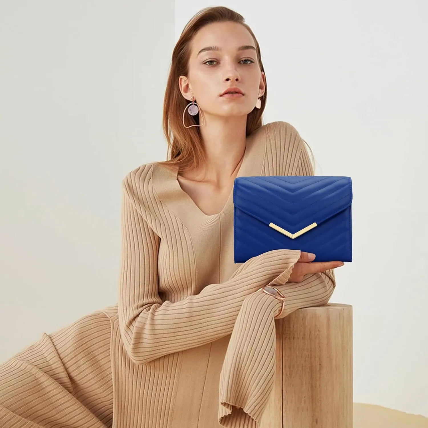 KKXIU Women Formal Vegan Leather Evening Envelope Clutch Purses and Handbags for Party Wedding Prom Bridal