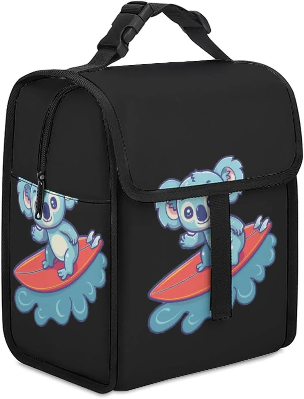 Koala Surfing on Waves Insulated Lunch Cooler Bag Waterproof Lunch Box for Work Picnic Or Travel