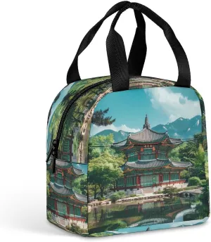 Korean Architecture Palace of Koreas Lunch Bag for Women Men Insulated Lunch Box Reusable Lunch Tote Bag for Work Picnic