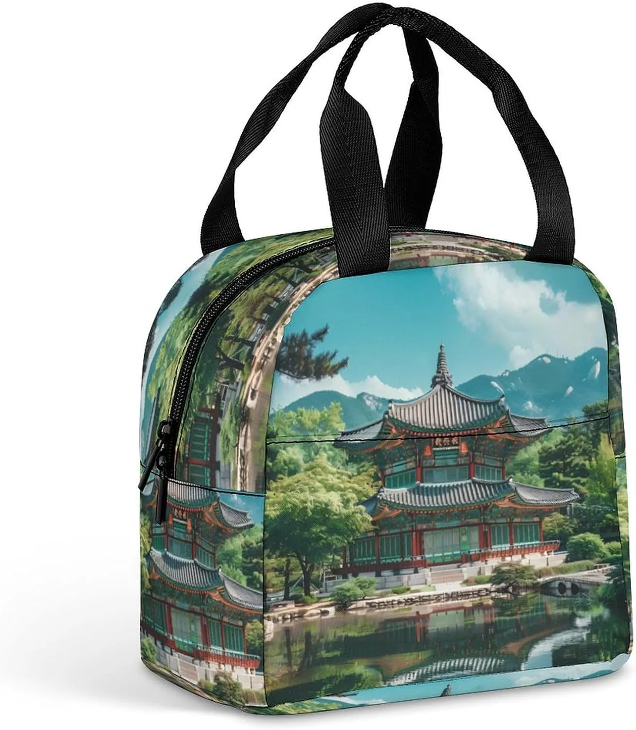 Korean Architecture Palace of Koreas Lunch Bag for Women Men Insulated Lunch Box Reusable Lunch Tote Bag for Work Picnic