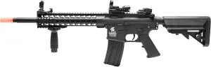 Lancer Tactical Gen 2 M4 Carbine 10'' Keymod Piactinny Polymer Airsoft Gun with Red Dot & Grip - Includes 9.6v Nimh Battery, Charger, and 1000 Rounds of 0.20g BBS