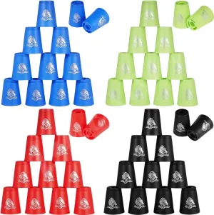 Lancisism 48Pcs Sport Stacking Cups, New Stacking Cups Set Classic Stack Training Game Toys with Carry Bag for Travel Party Challenge Competition