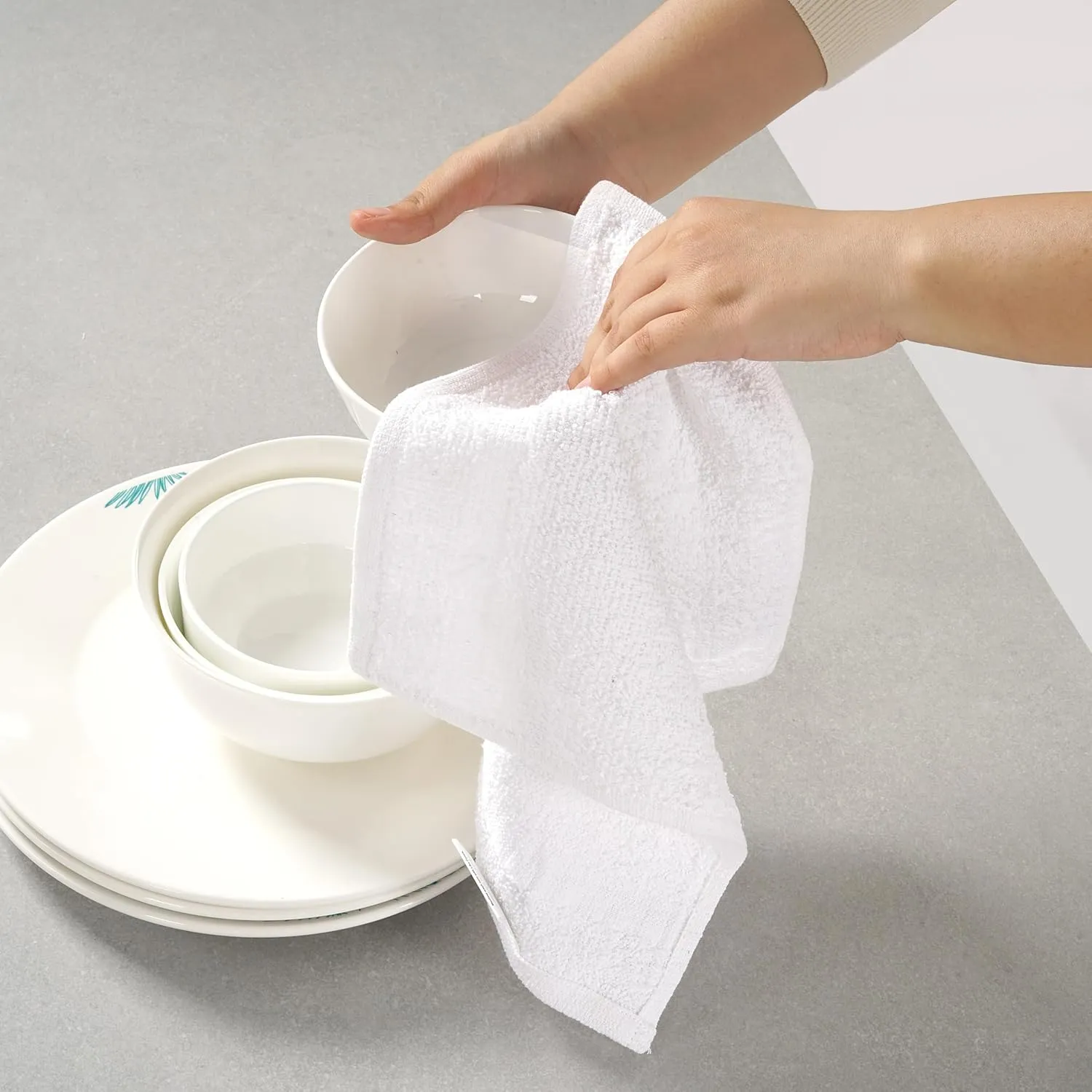 Lane Linen Kitchen Towels and Dishcloths Sets - 20 Pc Kitchen Essentials for New Home, Heat Resistant Oven Mitts & Pot Holder, Absorbent Flour Sack Dish Towels, Dish Towels for Kitchen - Grey, Gray