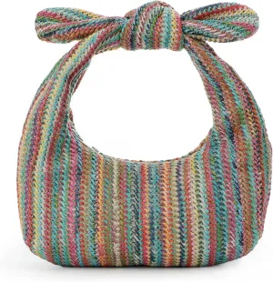 Lanpet Knotted Straw Clutch Purses for Women, Summer Beach Bag, Dumpling Evening Clutch Handbags for Formal Party Wedding