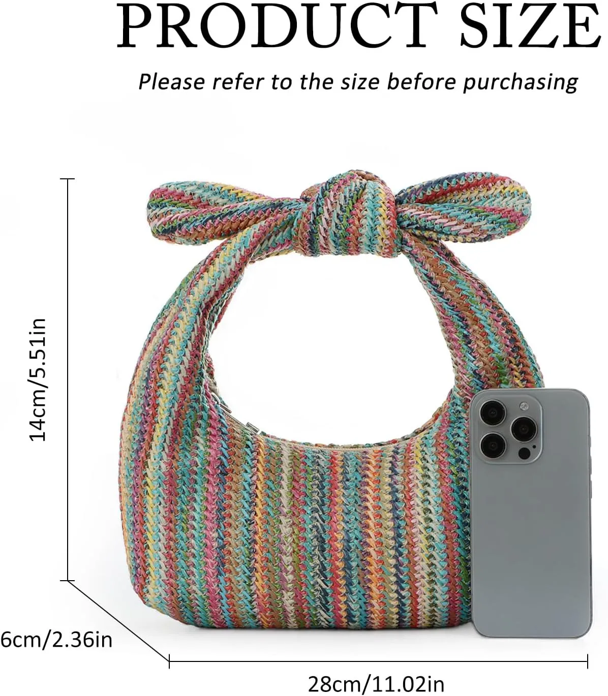 Lanpet Knotted Straw Clutch Purses for Women, Summer Beach Bag, Dumpling Evening Clutch Handbags for Formal Party Wedding