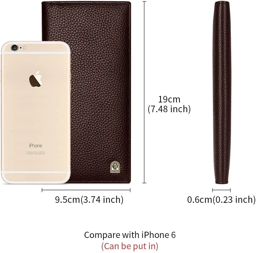 LAORENTOU Genuine Leather Wallet for Men Bifold Wallets with Zipper Coin Pocket Casual Men Purse Slim Wallet Purse for Men