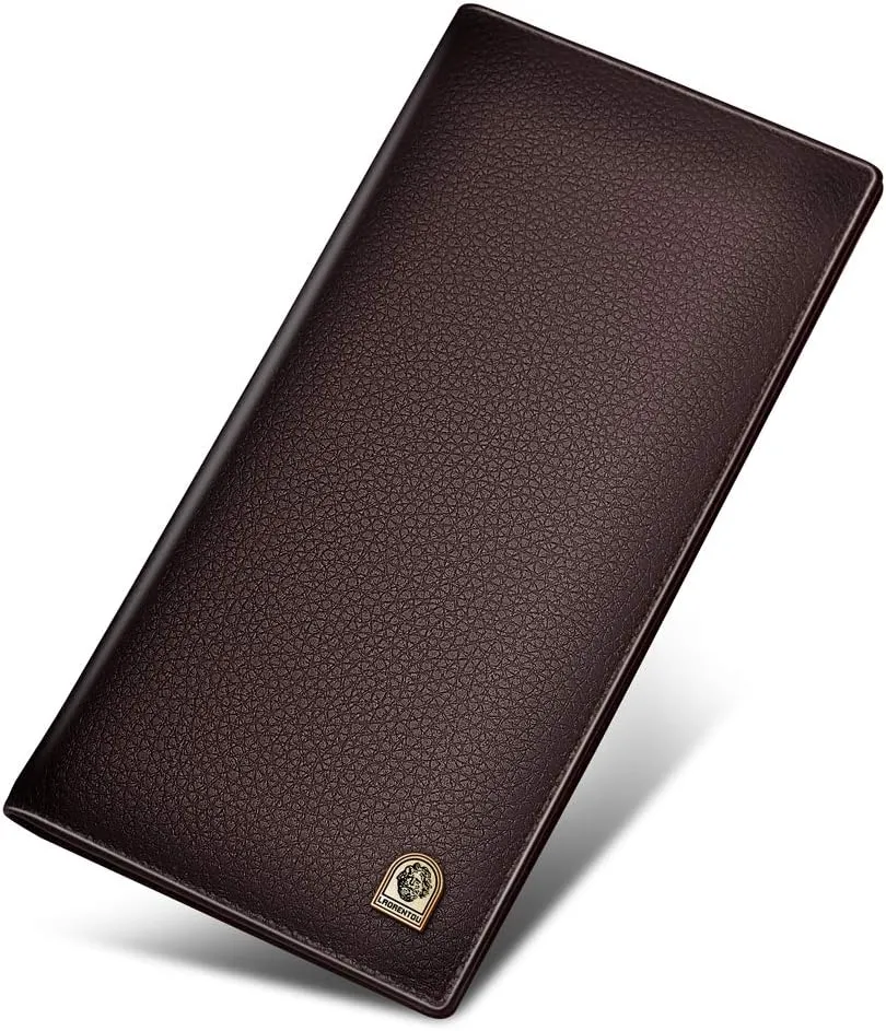 LAORENTOU Genuine Leather Wallet for Men Bifold Wallets with Zipper Coin Pocket Casual Men Purse Slim Wallet Purse for Men