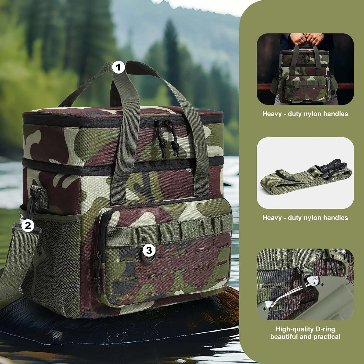 Large Cooler Backpack, Insulated Leak Proof Waterproof Travel Bag, Portable Lightweight Beach Camping Lunch Backpack for Men and Women