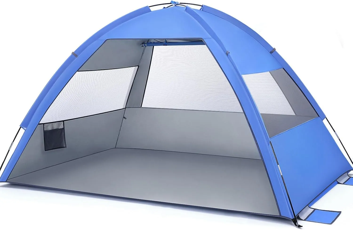 Large Folding Beach Tent Portable Sun Shade for Family Camping Easy Setup Carrying Bag Accommodates People for Hiking and Outdoor Activities Navy