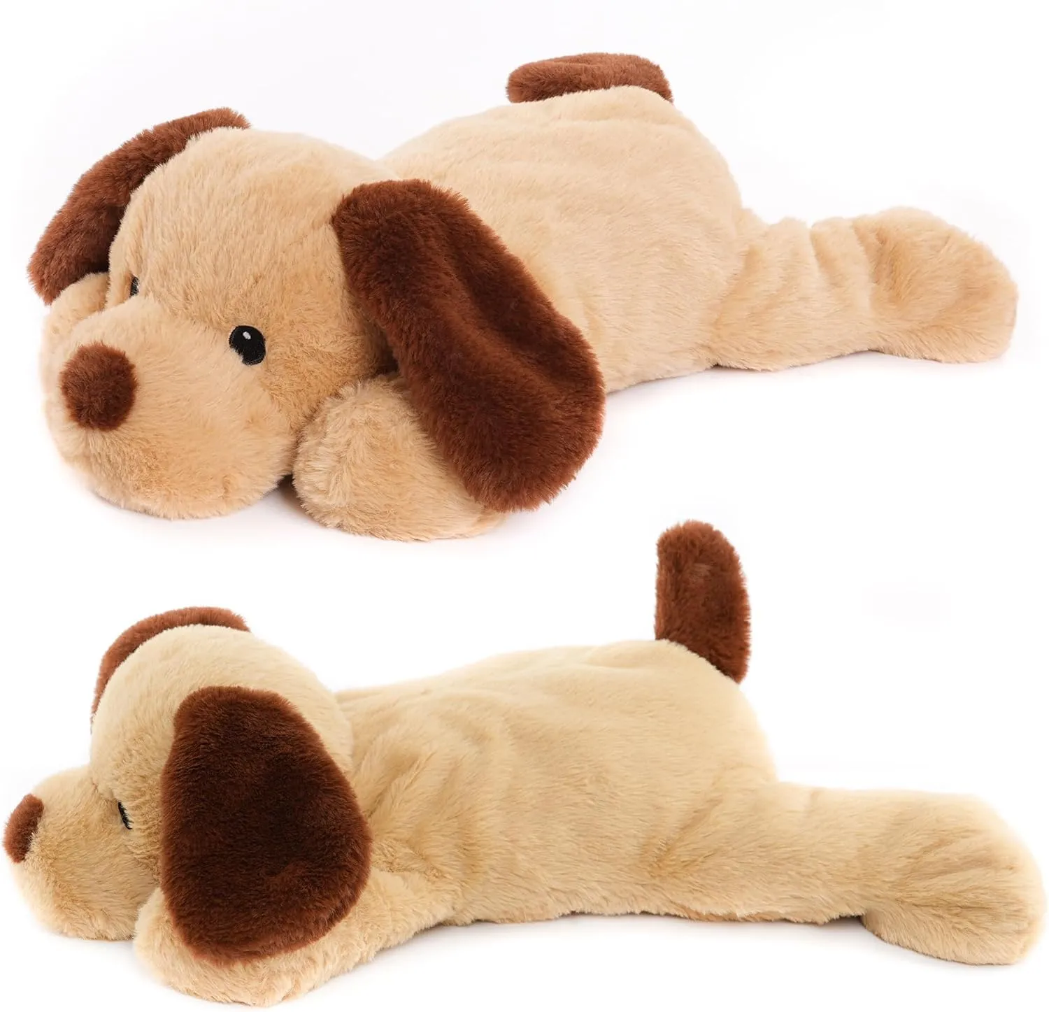 Large Weighted Puppy Dog Stuffed Animal Plush Toy for Kids and Adults with Embroidered Eyes and Removable Weight Pack - 28 Inches, 5 lbs