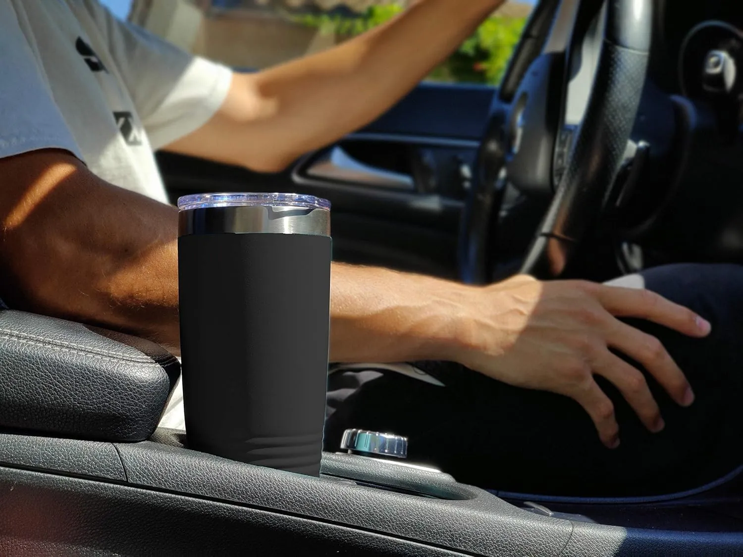 LaserGram 20oz Vacuum Insulated Tumbler Mug, Boat Anchor, Personalized Engraving Included (Black)