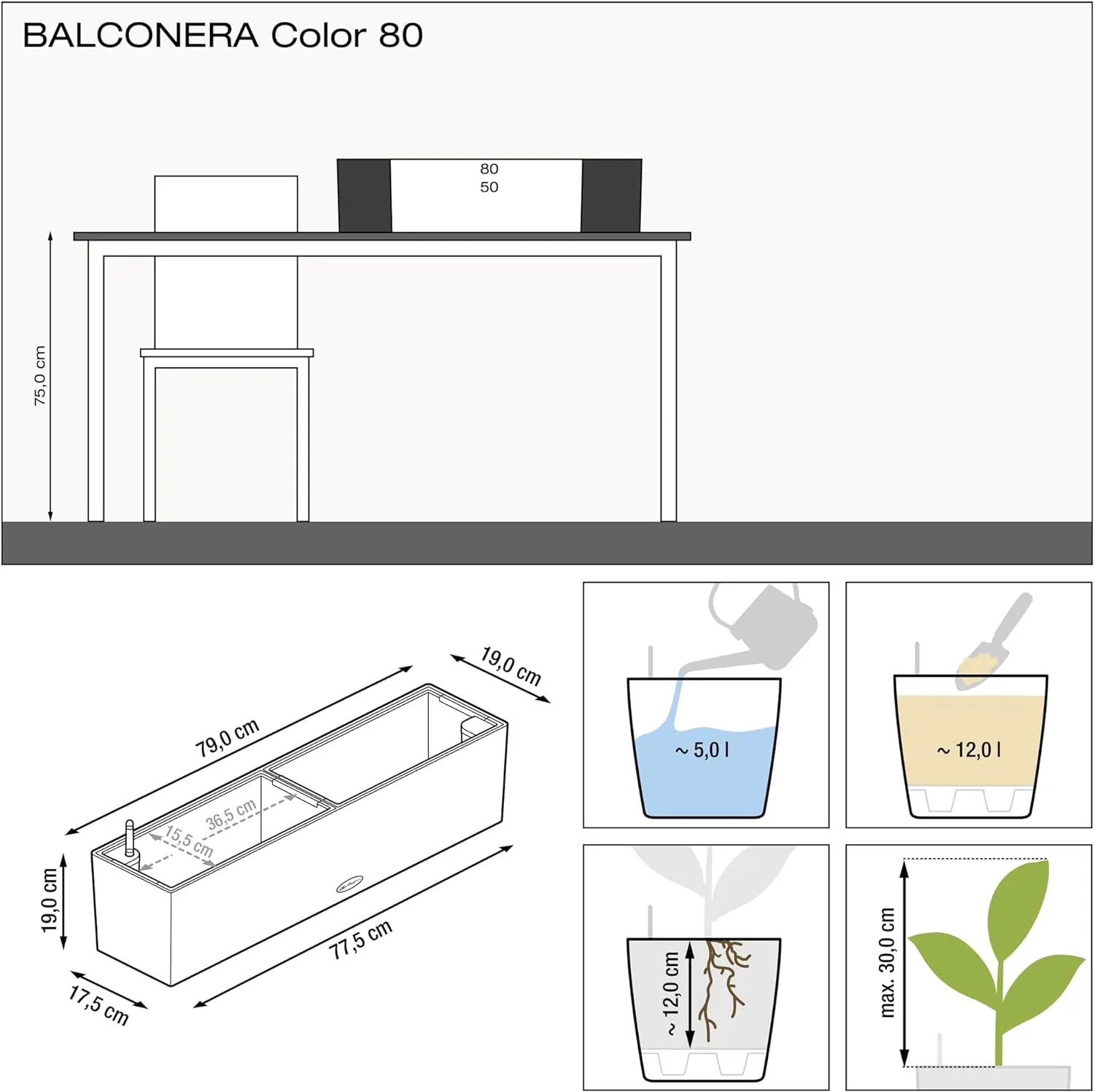 LECHUZA BALCONERA Color 80 pastel green 15705