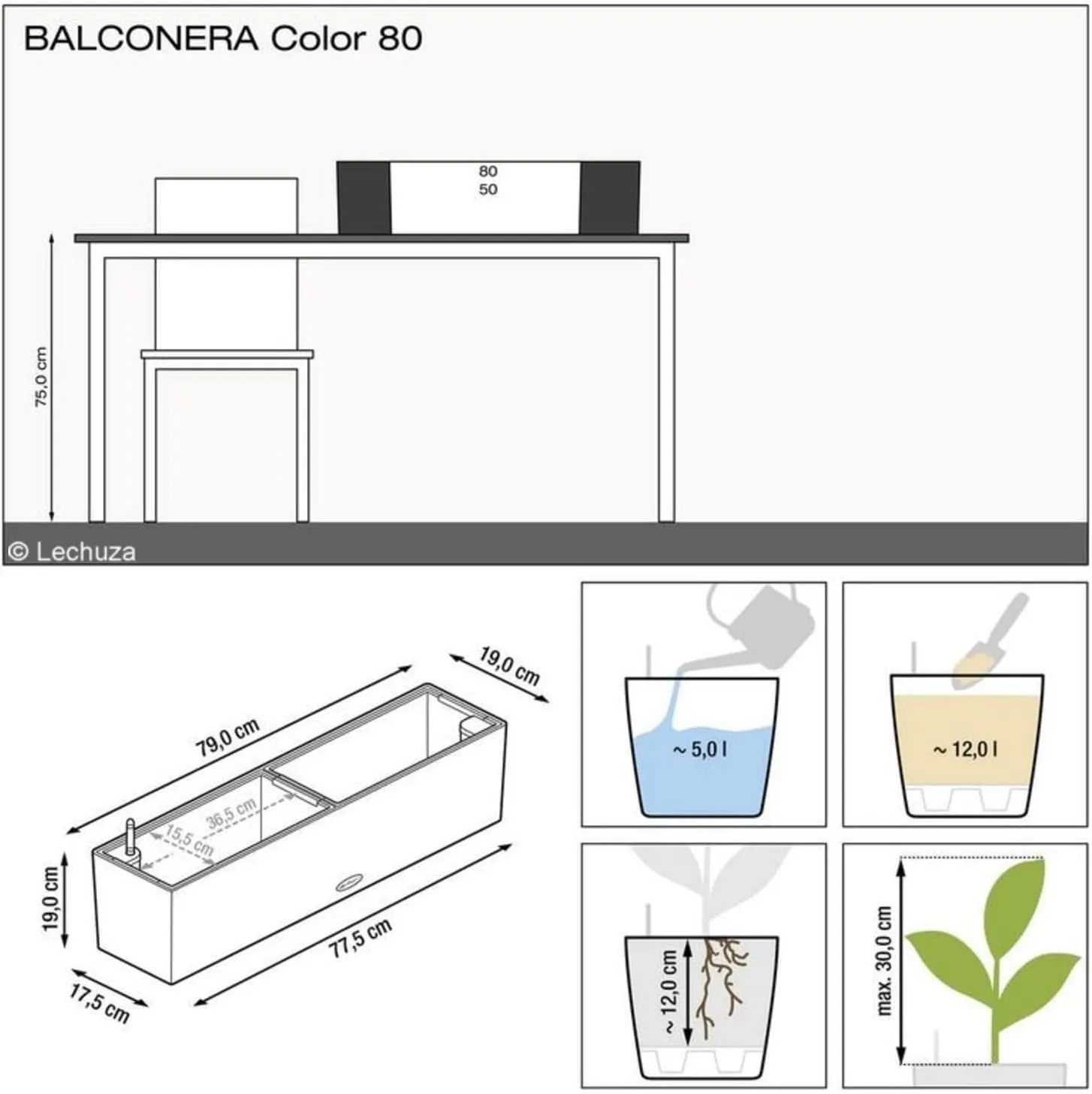 Lechuza BALCONERA Color 80 Sand Brown 15706