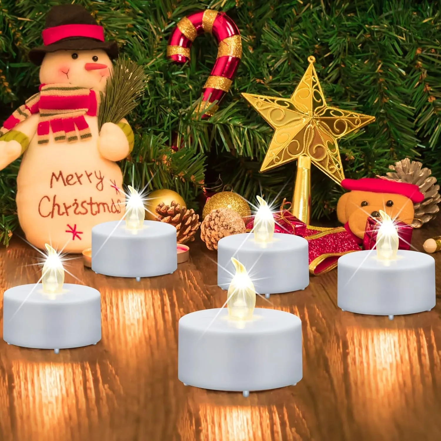 LED Tea Lights Candles- 100PACK Flameless Candles Realistic and Bright Flickering Long Lasting 200Hours for Holiday Celebration,Home Decoration Warm White