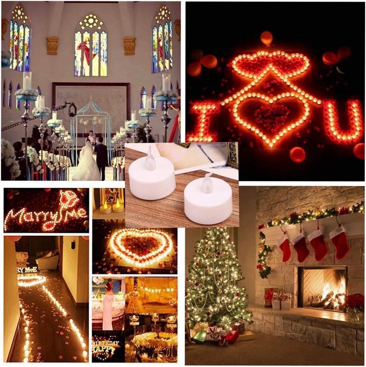 LED Tea Lights Candles- 100PACK Flameless Candles Realistic and Bright Flickering Long Lasting 200Hours for Holiday Celebration,Home Decoration Warm White