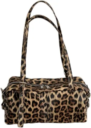 Leopard Purse Cheetah Print Y2K Top Handle Shoulder Bag Adjustable Straps Wedding Evening Bag Large Capacity