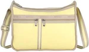 LeSportsac Spectator Pineapple Deluxe Everyday Crossbody Bag   Cosmetic Bag, Style 7507/Color C362, Uplifting Sunny Yellow Celebrates Positivity & Happiness, Fashion Trending 2 Tone Pineapple/Khaki