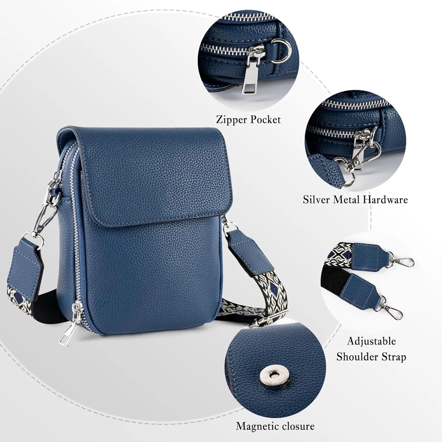 letech  Leather Small Cell Phone Crossbody Bag Purses for Women Cross Body, Travel Bags Gifts