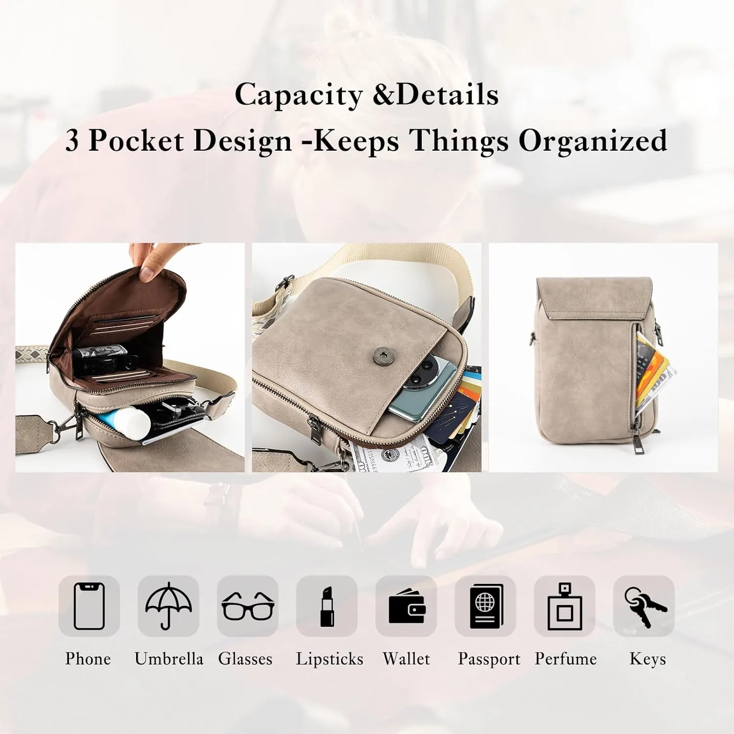 letech  Leather Small Cell Phone Crossbody Bag Purses for Women Cross Body, Travel Bags Gifts