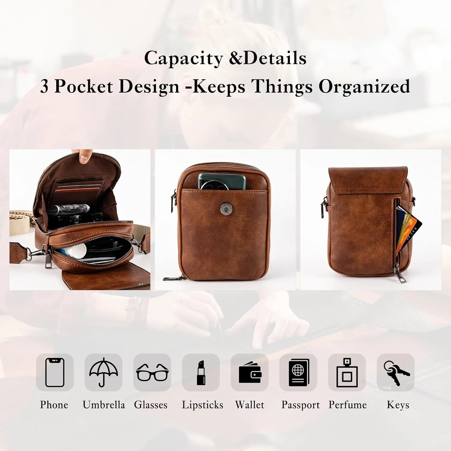 letech  Leather Small Cell Phone Crossbody Bag Purses for Women Cross Body, Travel Bags Gifts