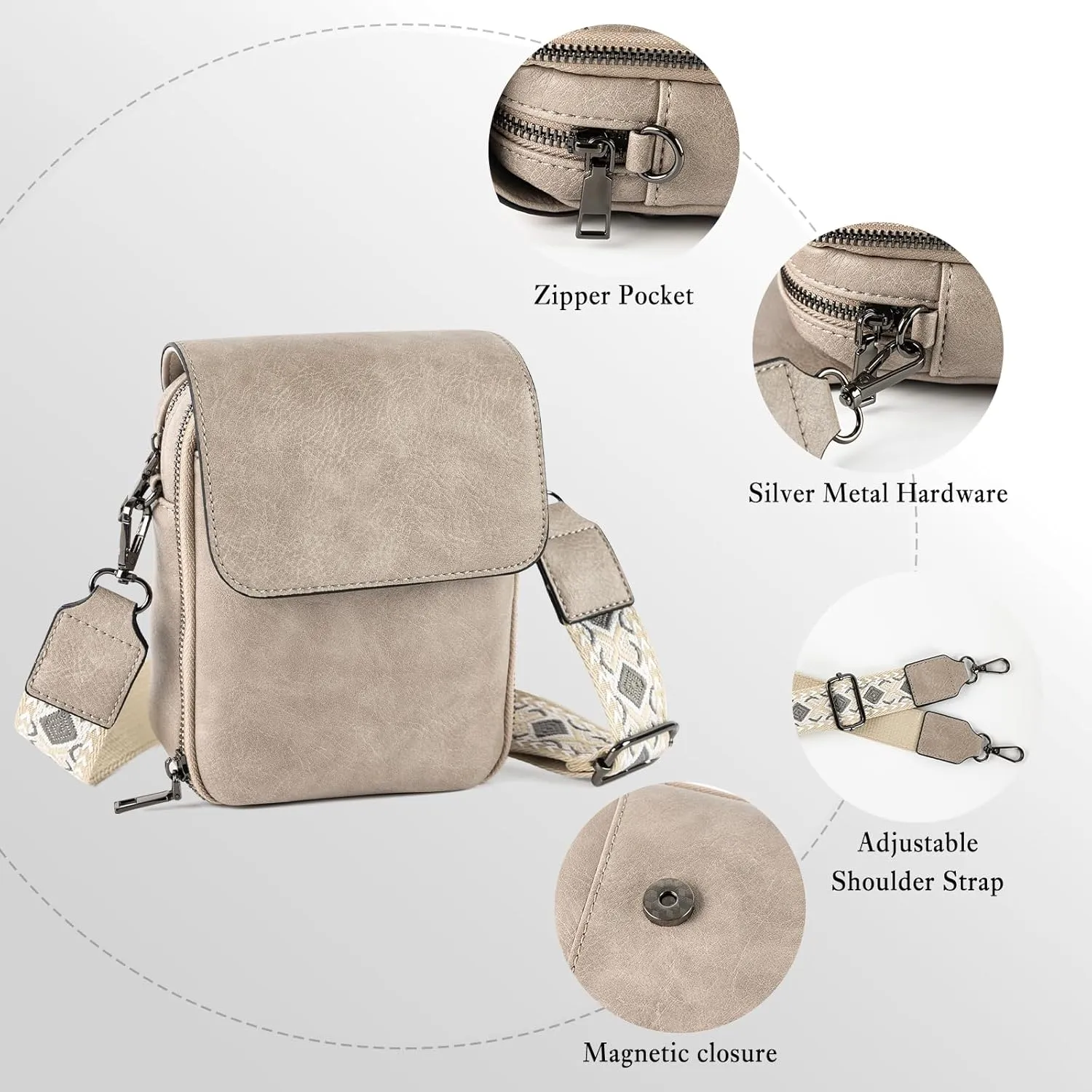 letech  Leather Small Cell Phone Crossbody Bag Purses for Women Cross Body, Travel Bags Gifts