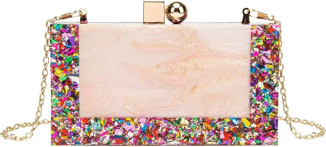 LETODE Acrylic Clutch Purses for Women Evening Clutch Bag Purse Handbag Wedding Party Cocktail