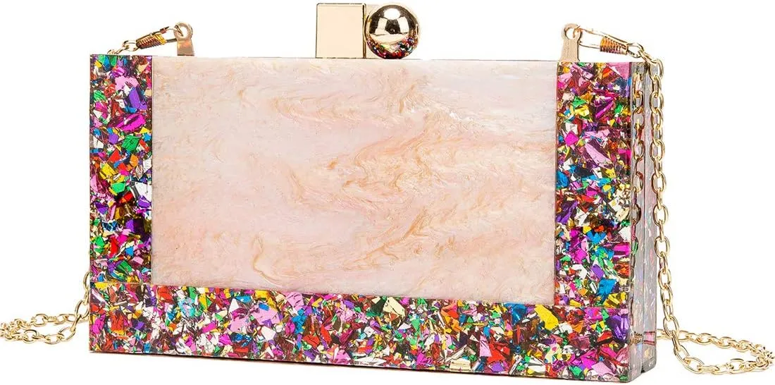 LETODE Acrylic Clutch Purses for Women Evening Clutch Bag Purse Handbag Wedding Party Cocktail