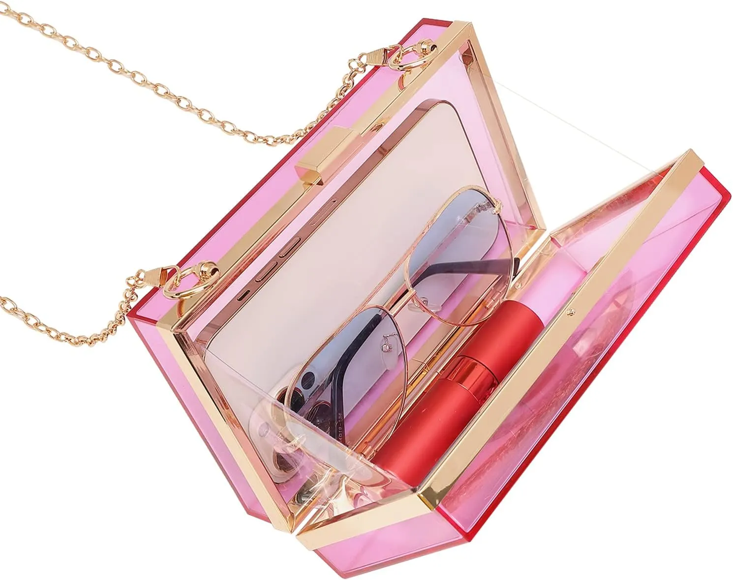 LETODE Clutch Purses for Women-Evil Eye Acrylic Clutch Glitter Purse Evening Bag Chain Shoulder Crossbody Handbags