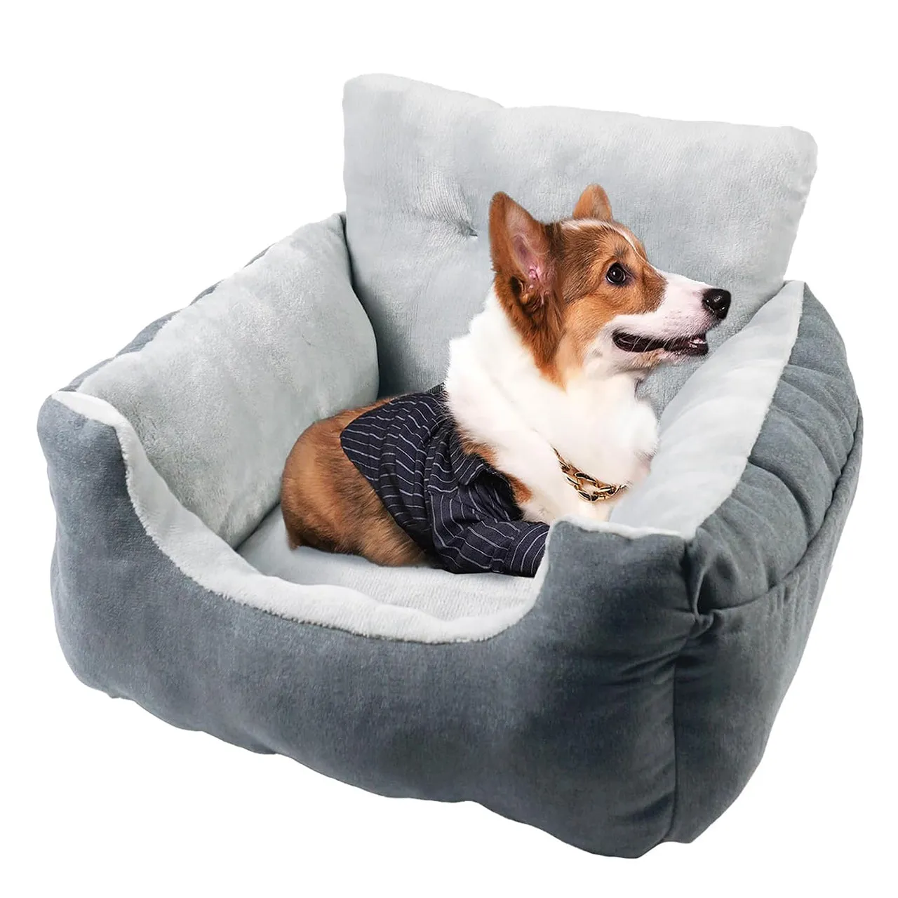 LFC PETS Dog Car Seats for Small Dogs, Washable Dog Carseats Small Under 25, Warm Soft Dog Booster Seats with Safety Leash, Portable Dog Car Bed