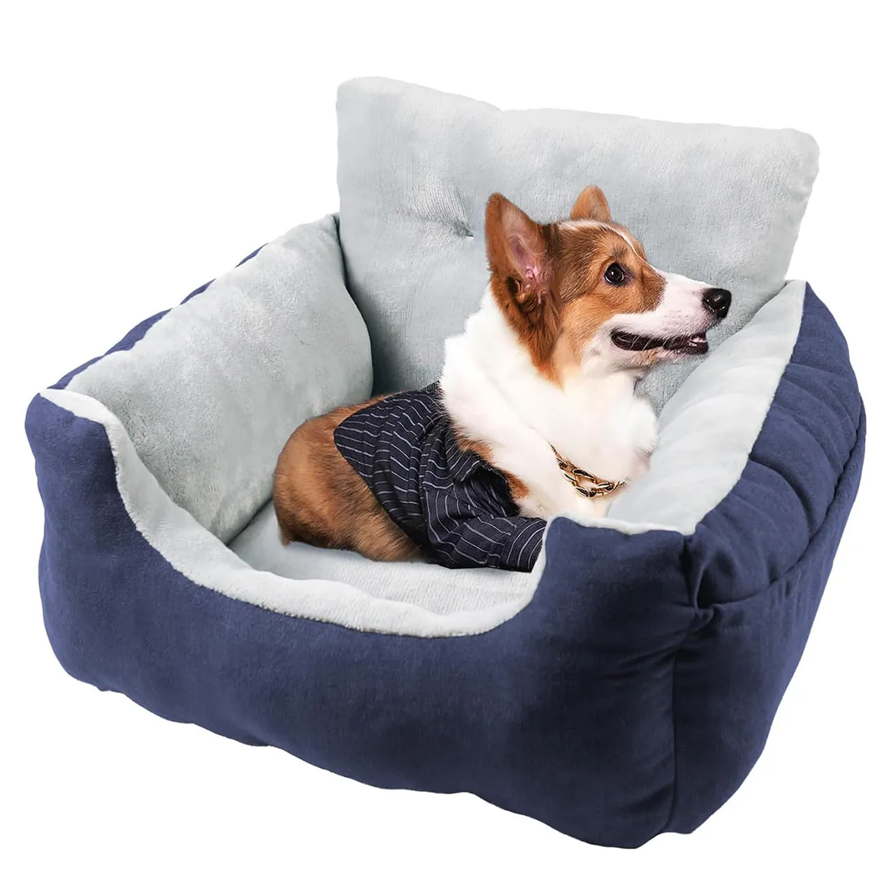 LFC PETS Dog Car Seats for Small Dogs, Washable Dog Carseats Small Under 25, Warm Soft Dog Booster Seats with Safety Leash, Portable Dog Car Bed