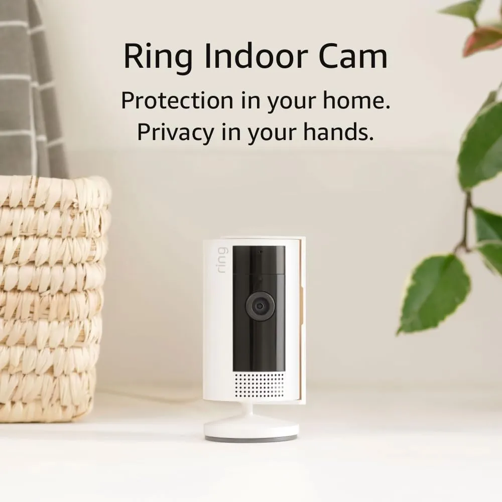 Like-New Ring Indoor Cam (2nd Gen) | latest generation | 1080p HD Video & Color Night Vision, Two-Way Talk, and Manual Audio & Video Privacy Cover | White
