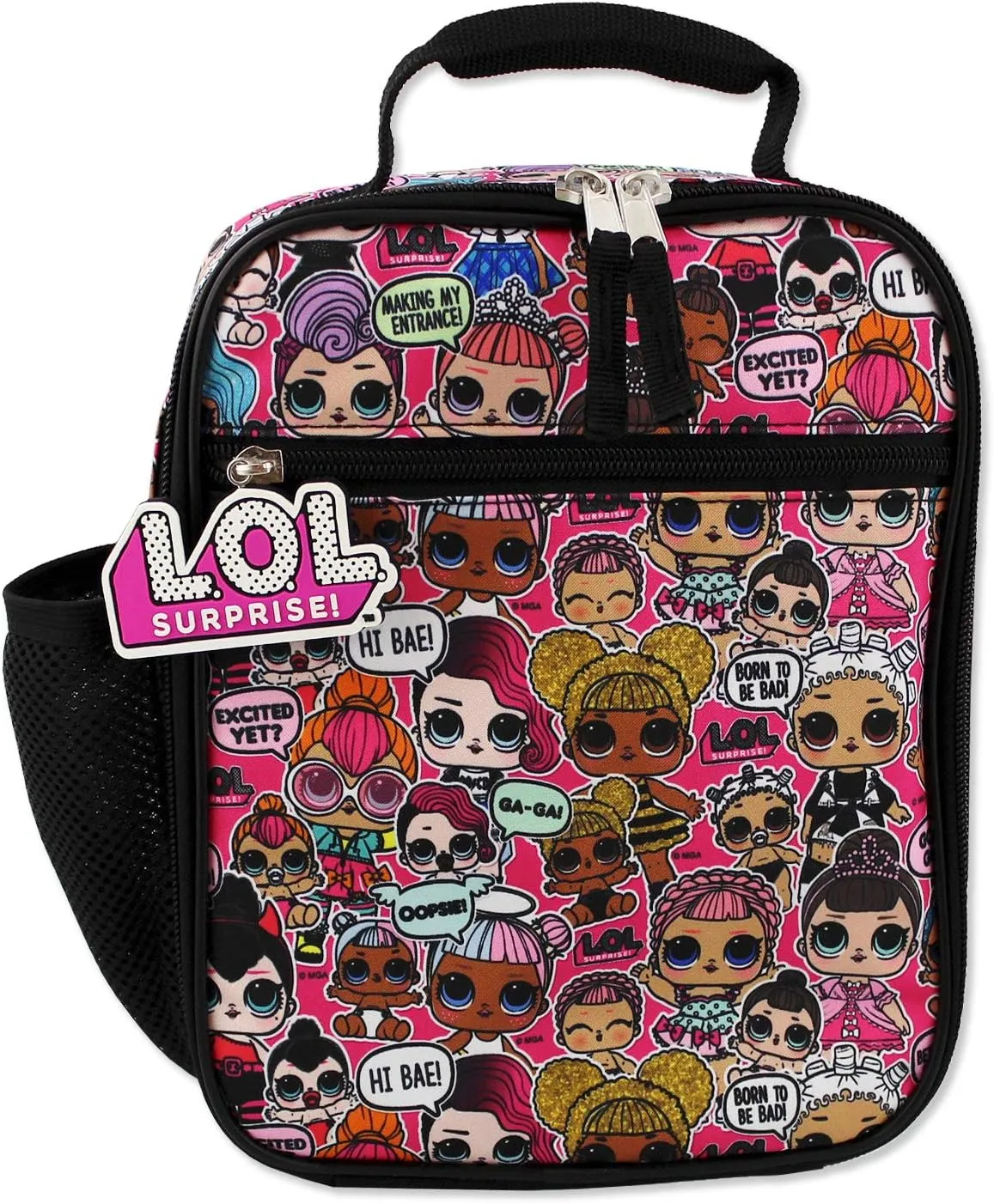 L.O.L. Surprise! Girls Soft Insulated School Lunch Box (One Size, Black/Pink)