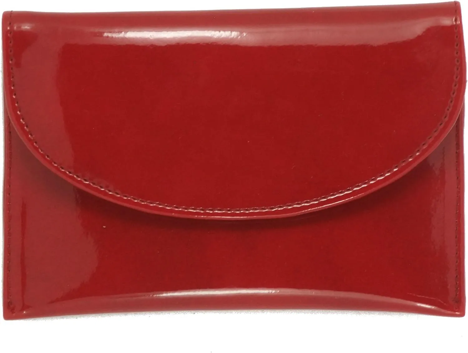 LONI Ladies Faux Patent Leather Wallet Clutch Bag Purse Coin Pouch in Dark Red