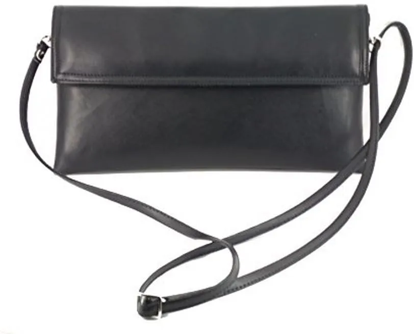LONI Womens Chic Faux Leather Clutch Shoulder Bag with Long Adjustable Strap